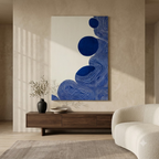 CHITRAPOTLI Indigo Flow 3 Abstract Canvas Wall Art Blue and White Modern Abstract Painting Minimalist Geometric Line Art Canvas Print Contemporary Wall Décor