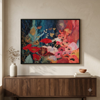 CHITRAPOTLI Pushpraag Landscape Canvas Wall Art | Red Poppy Floral Botanical Painting Print