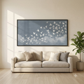 CHITRAPOTLI Udaan Landscape 02 Canvas Wall Art | White Birds in Flight Blue Sky
