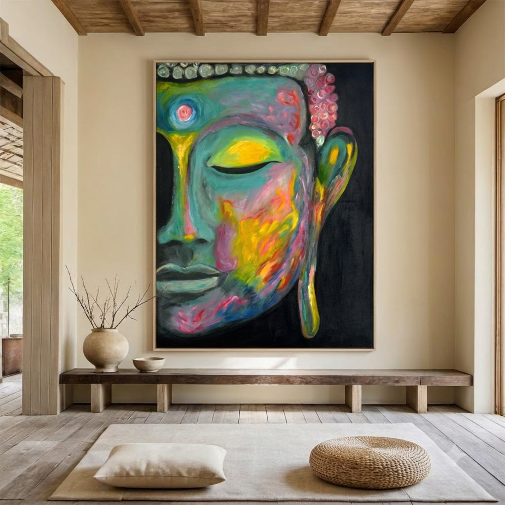 Buddha Painting | Spiritual Art Canvas and Frame for Home & Office Décor