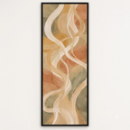 CHITRAPOTLI Intertwined Ribbons Abstract Canvas Wall Art | Earthy Terracotta Sage Vertical Narrow Painting