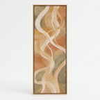 CHITRAPOTLI Intertwined Ribbons Abstract Canvas Wall Art | Earthy Terracotta Sage Vertical Narrow Painting