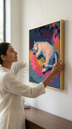 CHITRAPOTLI Dreaming Wild – White Tiger Canvas Art