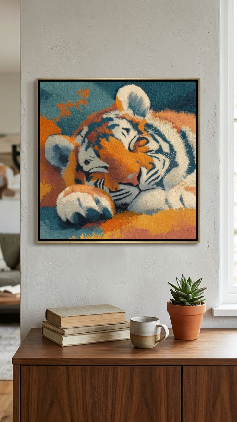 CHITRAPOTLI Silent Strength – Tiger Canvas Art
