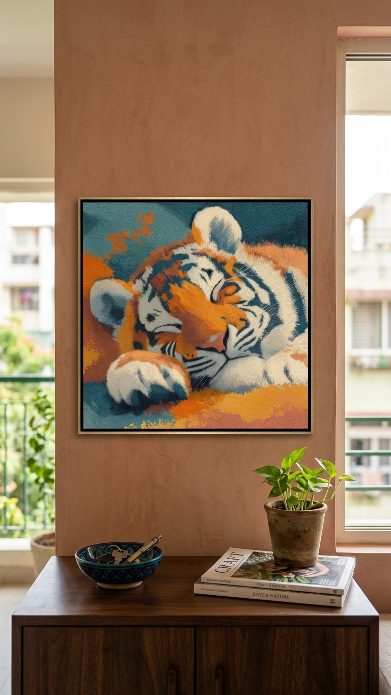 CHITRAPOTLI Silent Strength – Tiger Canvas Art