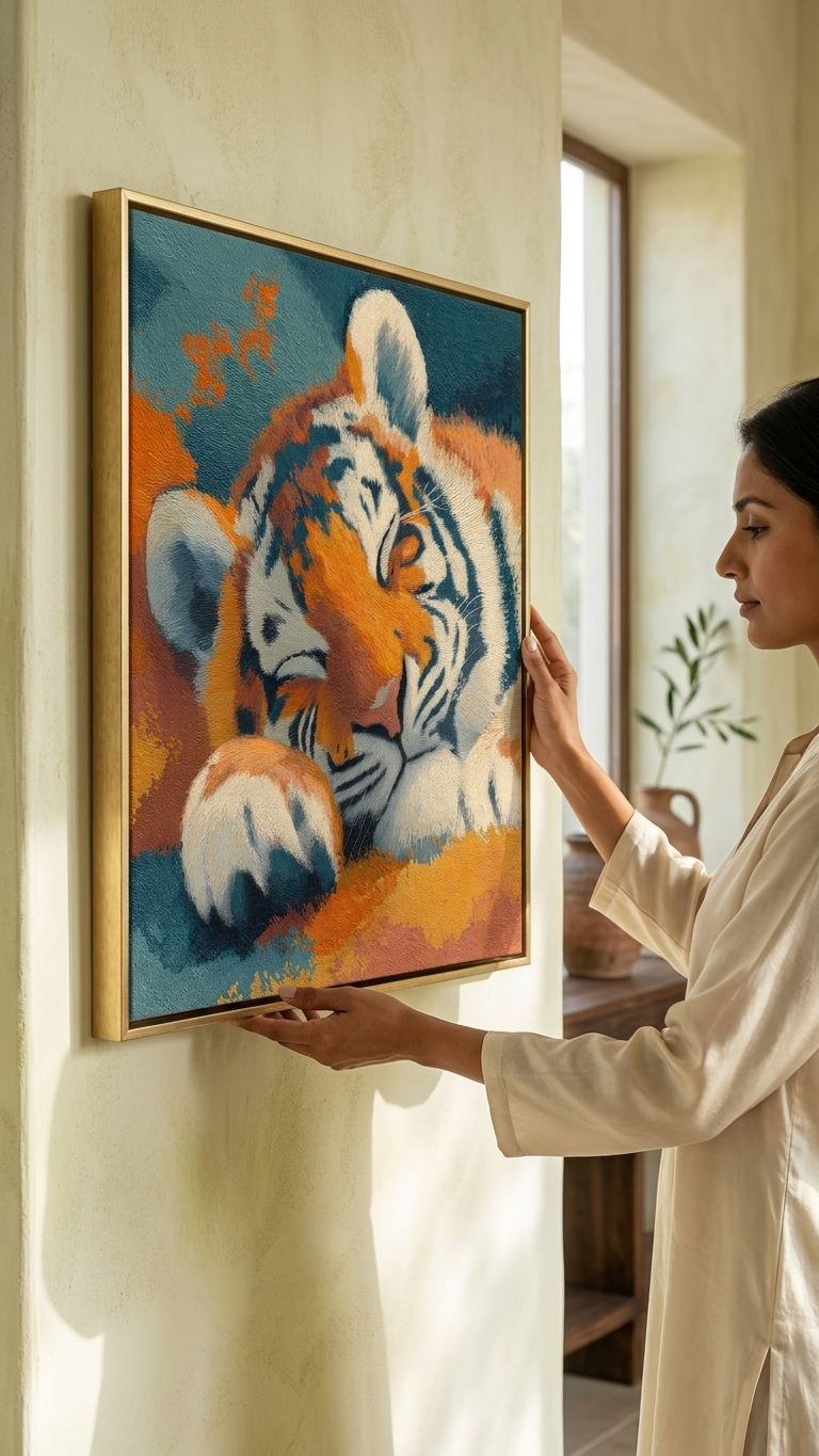 CHITRAPOTLI Silent Strength – Tiger Canvas Art