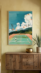 CHITRAPOTLI Skyline Rally – Tennis Canvas Art