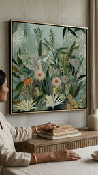 CHITRAPOTLI Verdant Whispers – Botanical Canvas Art
