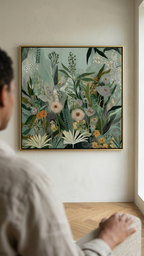 CHITRAPOTLI Verdant Whispers – Botanical Canvas Art
