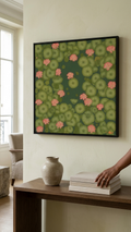 CHITRAPOTLI Padma Shanti Canvas Wall Art | Lotus Pond Botanical Painting Print |