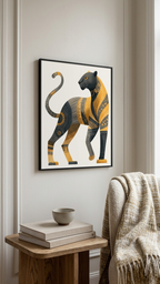 CHITRAPOTLI Rajsi Vanraj Canvas Wall Art | Black & Gold Leopard